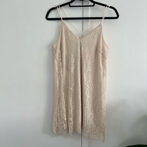 Lace Slip Dress in Cream